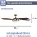 52 in. Contemporary Ceiling Fan with Light, Indoor Ceiling Fan and Light Remote Control, Reversible Ceiling Fan Winter Summer, Brushed Nickel Ceiling Fan-5-ErisView