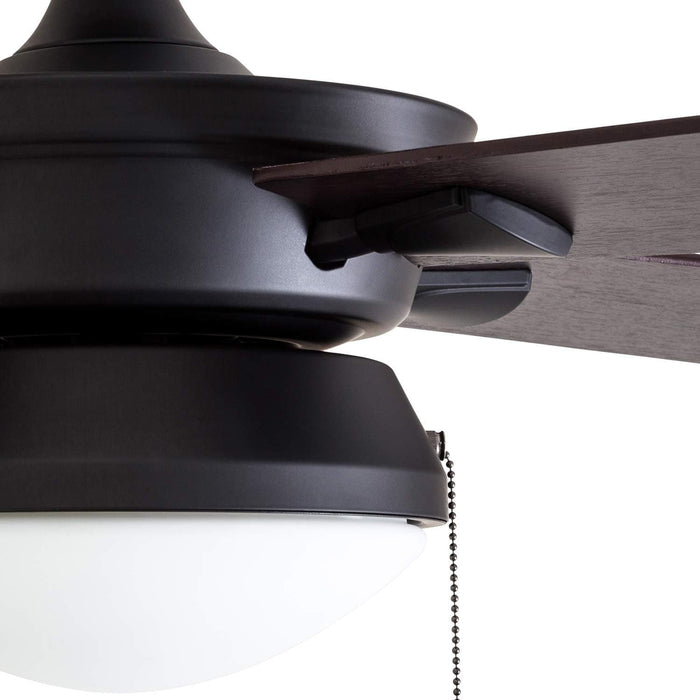 52 in. Contemporary Ceiling Fan with Light, Indoor Outdoor Ceiling Fan with Pull Chain, Reversible Fan for Summer Winter, Matte Black Outdoor Fan-10-ErisView