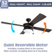 52 in. Contemporary Ceiling Fan with Light, Indoor Outdoor Ceiling Fan with Pull Chain, Reversible Fan for Summer Winter, Matte Black Outdoor Fan-4-ErisView