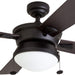 52 in. Contemporary Ceiling Fan with Light, Indoor Outdoor Ceiling Fan with Pull Chain, Reversible Fan for Summer Winter, Matte Black Outdoor Fan-9-ErisView