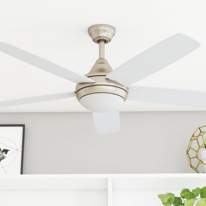 52 in. Contemporary Ceiling Fan with Light, Indoor Remote Control Fan, Dimmable Recessed Ceiling Fan LED Light Frosted Fixture, 5 Blade Ceiling Fan-2-ErisView