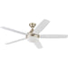 52 in. Contemporary Ceiling Fan with Light, Indoor Remote Control Fan, Dimmable Recessed Ceiling Fan LED Light Frosted Fixture, 5 Blade Ceiling Fan-1-ErisView