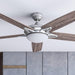 52 in. Contemporary Ceiling Fan with Light LED Ceiling Fan with Light Remote Control, Reversible Fan for Summer Winter, Brushed Nickel Ceiling Fan-10-ErisView