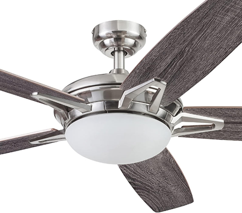 52 in. Contemporary Ceiling Fan with Light LED Ceiling Fan with Light Remote Control, Reversible Fan for Summer Winter, Brushed Nickel Ceiling Fan-11-ErisView