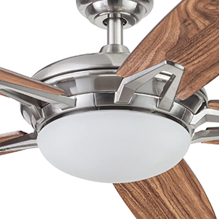 52 in. Contemporary Ceiling Fan with Light LED Ceiling Fan with Light Remote Control, Reversible Fan for Summer Winter, Brushed Nickel Ceiling Fan-12-ErisView