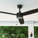 52 in. Contemporary Ceiling Fan with Light Pull Chain, Indoor Outdoor Ceiling Fan NO Light, Reversible Fan for Summer Winter, Matte Black Outdoor Fan-11-ErisView