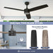 52 in. Contemporary Ceiling Fan with Light Pull Chain, Indoor Outdoor Ceiling Fan NO Light, Reversible Fan for Summer Winter, Matte Black Outdoor Fan-2-ErisView