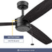 52 in. Contemporary Ceiling Fan with Light Pull Chain, Indoor Outdoor Ceiling Fan NO Light, Reversible Fan for Summer Winter, Matte Black Outdoor Fan-5-ErisView