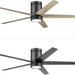 52 in. Contemporary Ceiling Fan with Light and Remote Control, Matte Black Reversible Flush Mount Ceiling Fan-10-ErisView