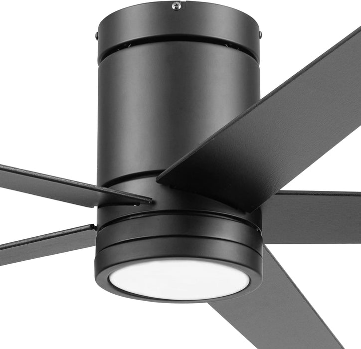 52 in. Contemporary Ceiling Fan with Light and Remote Control, Matte Black Reversible Flush Mount Ceiling Fan-11-ErisView