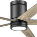 52 in. Contemporary Ceiling Fan with Light and Remote Control, Matte Black Reversible Flush Mount Ceiling Fan-12-ErisView