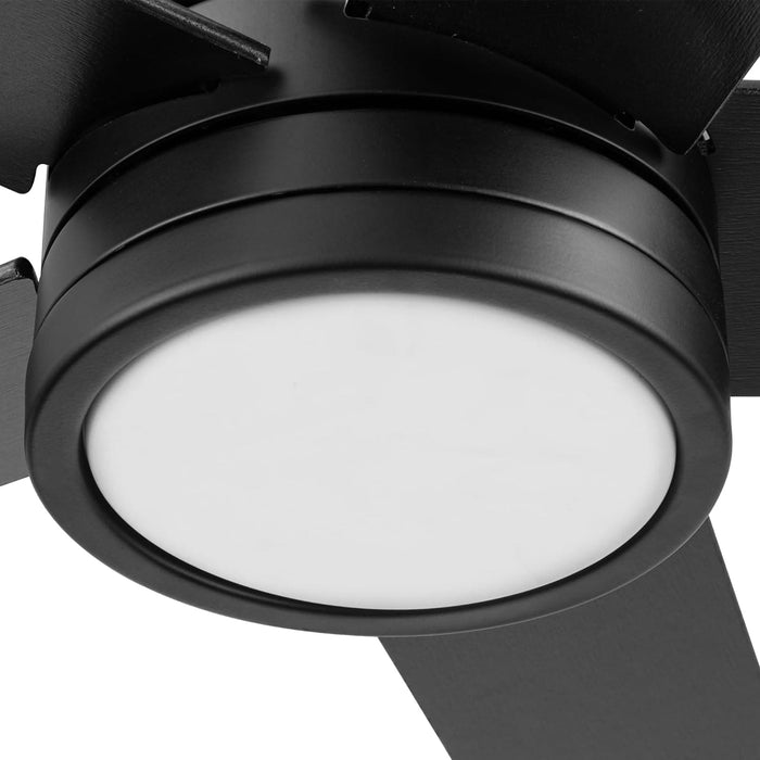 52 in. Contemporary Ceiling Fan with Light and Remote Control, Matte Black Reversible Flush Mount Ceiling Fan-14-ErisView
