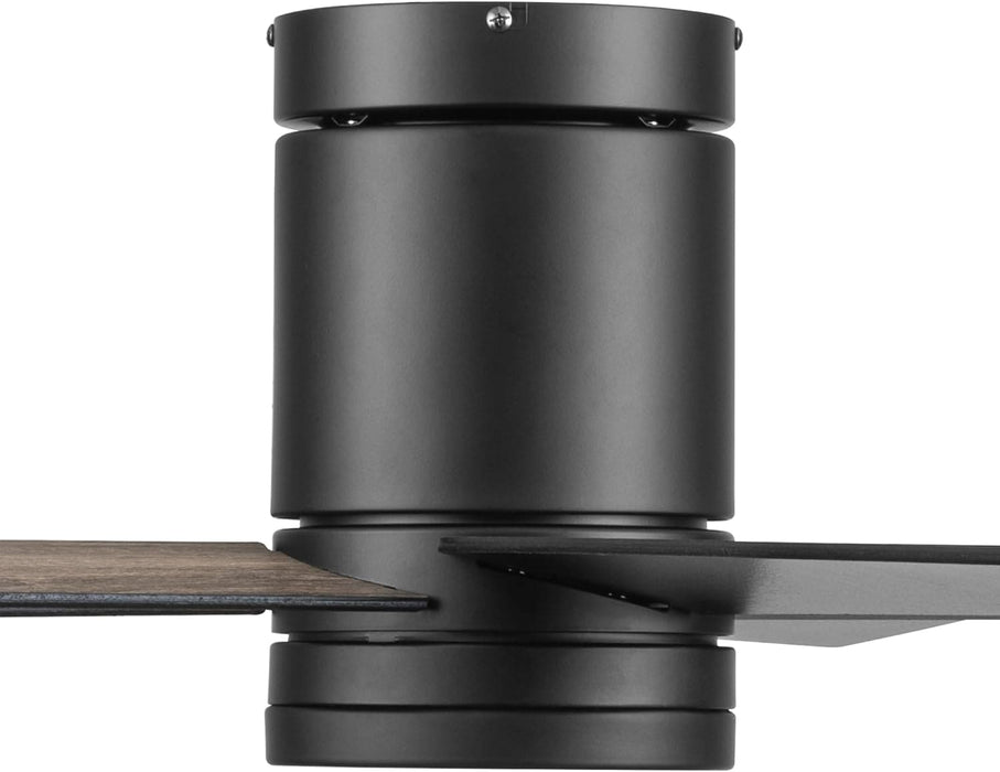52 in. Contemporary Ceiling Fan with Light and Remote Control, Matte Black Reversible Flush Mount Ceiling Fan-15-ErisView