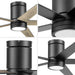 52 in. Contemporary Ceiling Fan with Light and Remote Control, Matte Black Reversible Flush Mount Ceiling Fan-6-ErisView