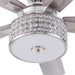 52 in. Crystal Chandelier Remote Control Ceiling Fans, Brushed Nickel Ceiling Fan-12-ErisView