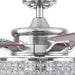 52 in. Crystal Chandelier Remote Control Ceiling Fans, Brushed Nickel Ceiling Fan-13-ErisView