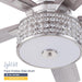 52 in. Crystal Chandelier Remote Control Ceiling Fans, Brushed Nickel Ceiling Fan-8-ErisView