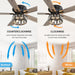 52 in. Crystal Flush Mount Black Ceiling Fan with Light Remote, 5 Reversible Blade Chandelier, Farmhouse Low Profile Ceiling Fan with for Bedroom -3-ErisView