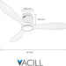 52 in. Dark Brown Dimmable Reversible Ceiling Fan, Wood Low Profile Ceiling Fan-7-ErisView