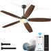 52 in. Dimmable Bedroom Ceiling Fans with Lights, Smart Fans with Remote APP Alexa Control, Reversible Noiseless Wi-Fi Ceiling Fan for Living Room -10-ErisView