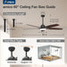 52 in. Dimmable Bedroom Ceiling Fans with Lights, Smart Fans with Remote APP Alexa Control, Reversible Noiseless Wi-Fi Ceiling Fan for Living Room -13-ErisView