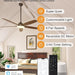 52 in. Dimmable Bedroom Ceiling Fans with Lights, Smart Fans with Remote APP Alexa Control, Reversible Noiseless Wi-Fi Ceiling Fan for Living Room -2-ErisView