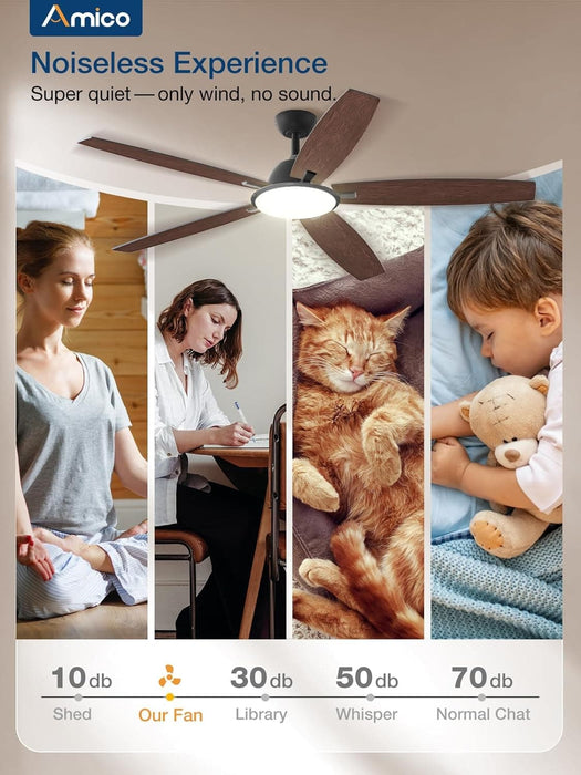 52 in. Dimmable Bedroom Ceiling Fans with Lights, Smart Fans with Remote APP Alexa Control, Reversible Noiseless Wi-Fi Ceiling Fan for Living Room -3-ErisView