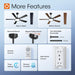 52 in. Dimmable Black Ceiling Fan with Light and Remote, Reversible Noiseless Bedroom Ceiling Fans, Farmhouse Living Room Fan-8-ErisView