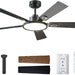 52 in. Dimmable Black Ceiling Fan with Light and Remote, Reversible Noiseless Bedroom Ceiling Fans, Farmhouse Living Room Fan-1-ErisView