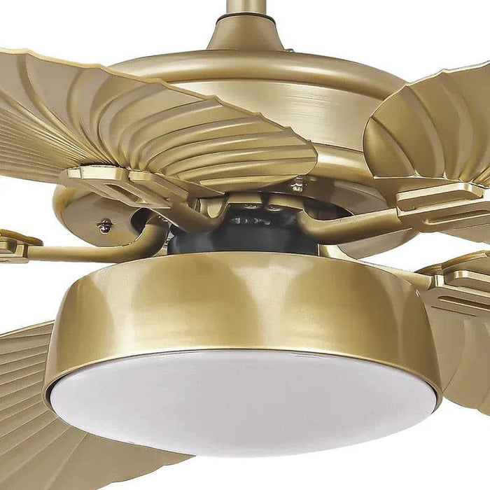 52 in. Dimmable Gold Outdoor Ceiling Fans for Porch Patio, Tropical Quiet Ceiling Fan with Light Kit and Remote-ErisView