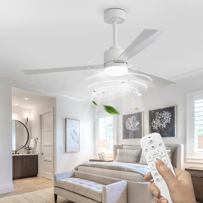 52 in. Dimmable Outdoor Ceiling Fan for Patio, White Ceiling Fan, Outdoor Ceiling Fan with Light and Remote, Farmhouse Ceiling Fan with Light-1-ErisView