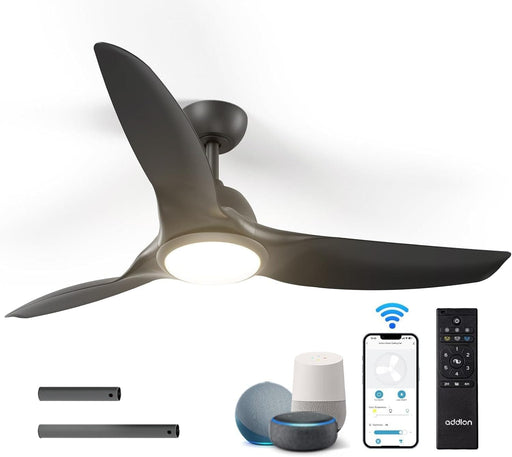 52 in. Farmhouse Bedroom Ceiling Fans with Lights, Smart Fans with Remote APP Alexa Control, Black Reversible Dimmable Noiseless Ceiling Fan -1-ErisView