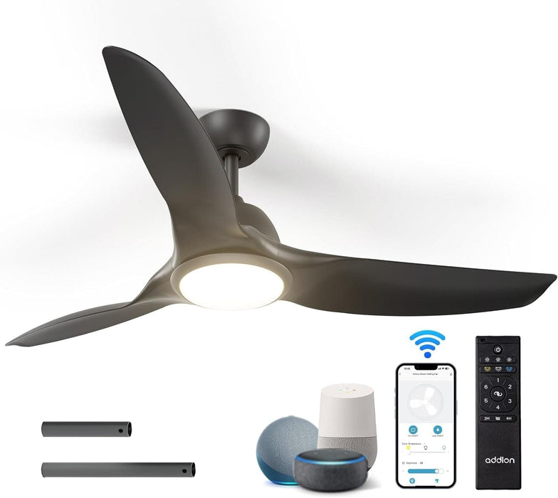52 in. Farmhouse Bedroom Ceiling Fans with Lights, Smart Fans with Remote APP Alexa Control, Black Reversible Dimmable Noiseless Ceiling Fan -1-ErisView