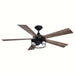 52 in. Farmhouse Black Downrod Mount LED Ceiling Fan with Light Kit and Remote, Indoor 5-Blade Ceiling Fan for Living Room-ErisView