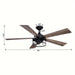 52 in. Farmhouse Black Downrod Mount LED Ceiling Fan with Light Kit and Remote, Indoor 5-Blade Ceiling Fan for Living Room-ErisView
