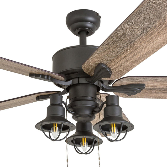 52 in. Farmhouse Ceiling Fan and Light Remote Control, Bronze Reversible Fan in Winter Summer-3-ErisView