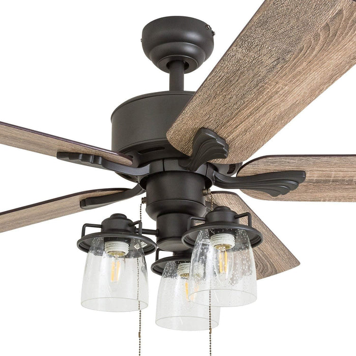 52 in. Farmhouse Ceiling Fan and Light Remote Control, Reversible Fan in Winter Summer-4-ErisView