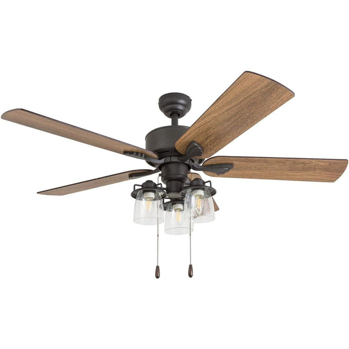 52 in. Farmhouse Ceiling Fan and Light Remote Control, Reversible Fan in Winter Summer-7-ErisView
