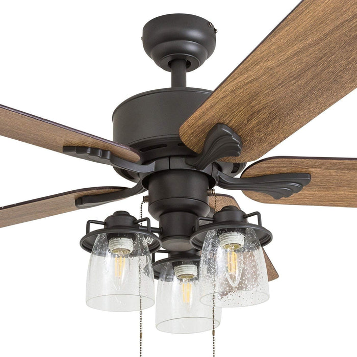 52 in. Farmhouse Ceiling Fan and Light Remote Control, Reversible Fan in Winter Summer-8-ErisView