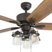 52 in. Farmhouse Ceiling Fan and Light Remote Control, Reversible Fan in Winter Summer-8-ErisView