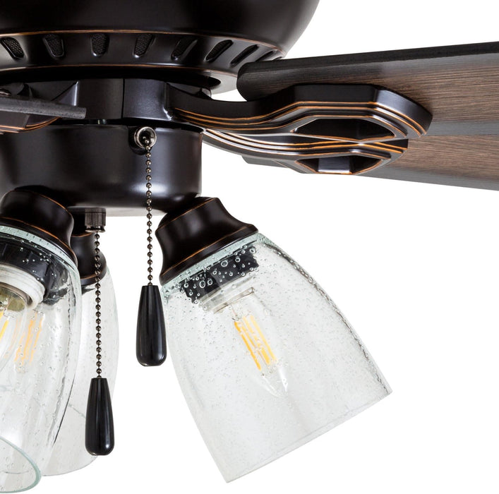 52 in. Farmhouse Ceiling Fan with Light, LED Ceiling Fan with Light Pull Chain, Reversible Ceiling Fan Summer Winter, Oil Rubbed Bronze Ceiling Fan-10-ErisView