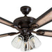 52 in. Farmhouse Ceiling Fan with Light, LED Ceiling Fan with Light Pull Chain, Reversible Ceiling Fan Summer Winter, Oil Rubbed Bronze Ceiling Fan-12-ErisView
