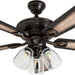 52 in. Farmhouse Ceiling Fan with Light, LED Ceiling Fan with Light Pull Chain, Reversible Ceiling Fan Summer Winter, Oil Rubbed Bronze Ceiling Fan-13-ErisView