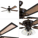 52 in. Farmhouse Ceiling Fan with Light, LED Ceiling Fan with Light Pull Chain, Reversible Ceiling Fan Summer Winter, Oil Rubbed Bronze Ceiling Fan-6-ErisView