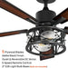 52 in. Farmhouse Ceiling Fan with Light, Wood Ceiling Fan with Lights, Indoor Remote Control Fan, Quiet Ceiling Fans with Lights-2-ErisView