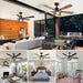 52 in. Farmhouse Ceiling Fan with Light, Wood Ceiling Fan with Lights, Indoor Remote Control Fan, Quiet Ceiling Fans with Lights-7-ErisView