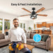 52 in. Farmhouse Ceiling Fan with Light, Wood Ceiling Fan with Lights, Indoor Remote Control Fan, Quiet Ceiling Fans with Lights-8-ErisView