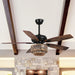 52 in. Farmhouse Ceiling Fan with Remote, 5-Blade Ceiling Fan with Driftwood Jute Wooden Beads-ErisView