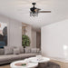 52 in. Farmhouse Downrod Mount Caged Reversible Ceiling Fan with Light and Remote Control for Living Room-ErisView