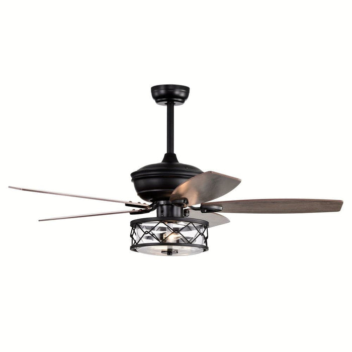 52 in. Farmhouse Downrod Mount Caged Reversible Ceiling Fan with Light and Remote Control for Living Room-ErisView